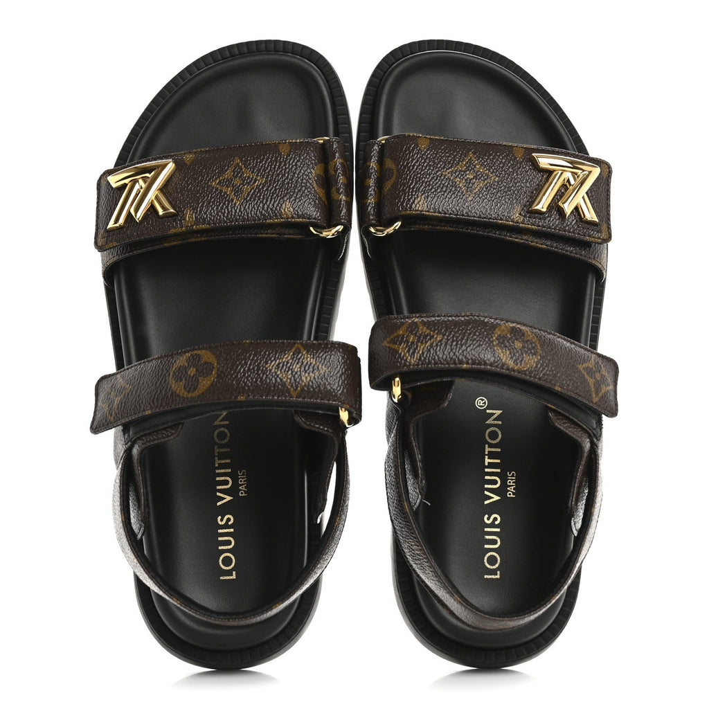 Monogram LV Sunset Comfort Flat Sandals 37.5 Cacao Brown £¨ Direct shipment via from wholesalehk.shop