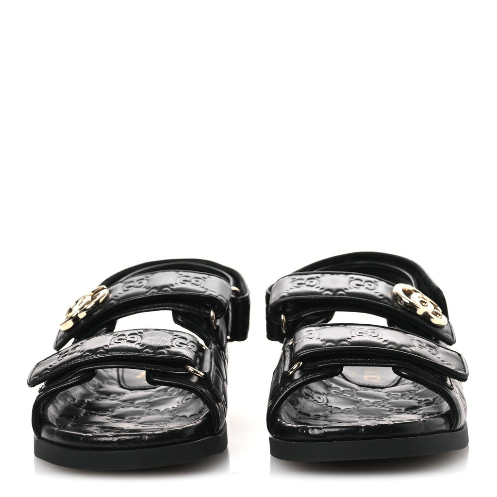 Guccissima GG Embossed Womens Sandals 37 Black £¨ Direct shipment via from wholesalehk.shop