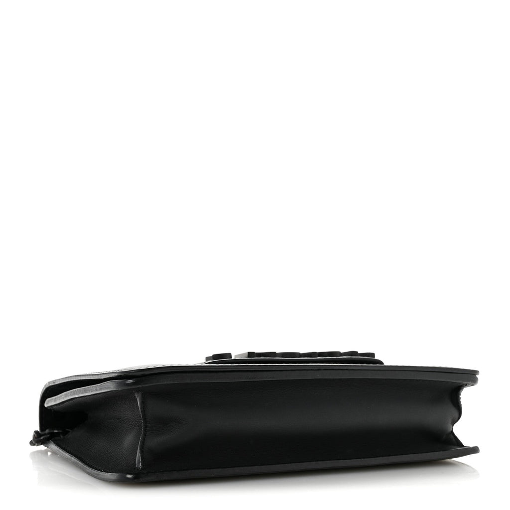 Ultra Matte Calfskin J'Adior Chain Flap Bag Black wholesalehk.shop