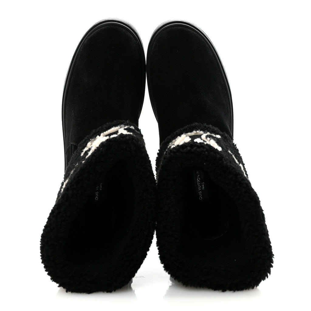 Suede Calfskin Shearling Snowdrop Flat Ankle Boot 37.5 Black £¨ Direct shipment via from wholesalehk.shop