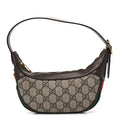 GG Supreme Monogram Textured Calfskin Web Mini Ophidia Half Moon Hobo Beige Ebony New Acero wholesalehk.shop