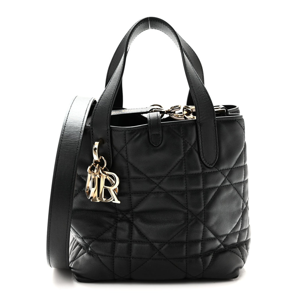 Calfskin Macrocannage Small Toujours Vertical Tote Black wholesalehk.shop
