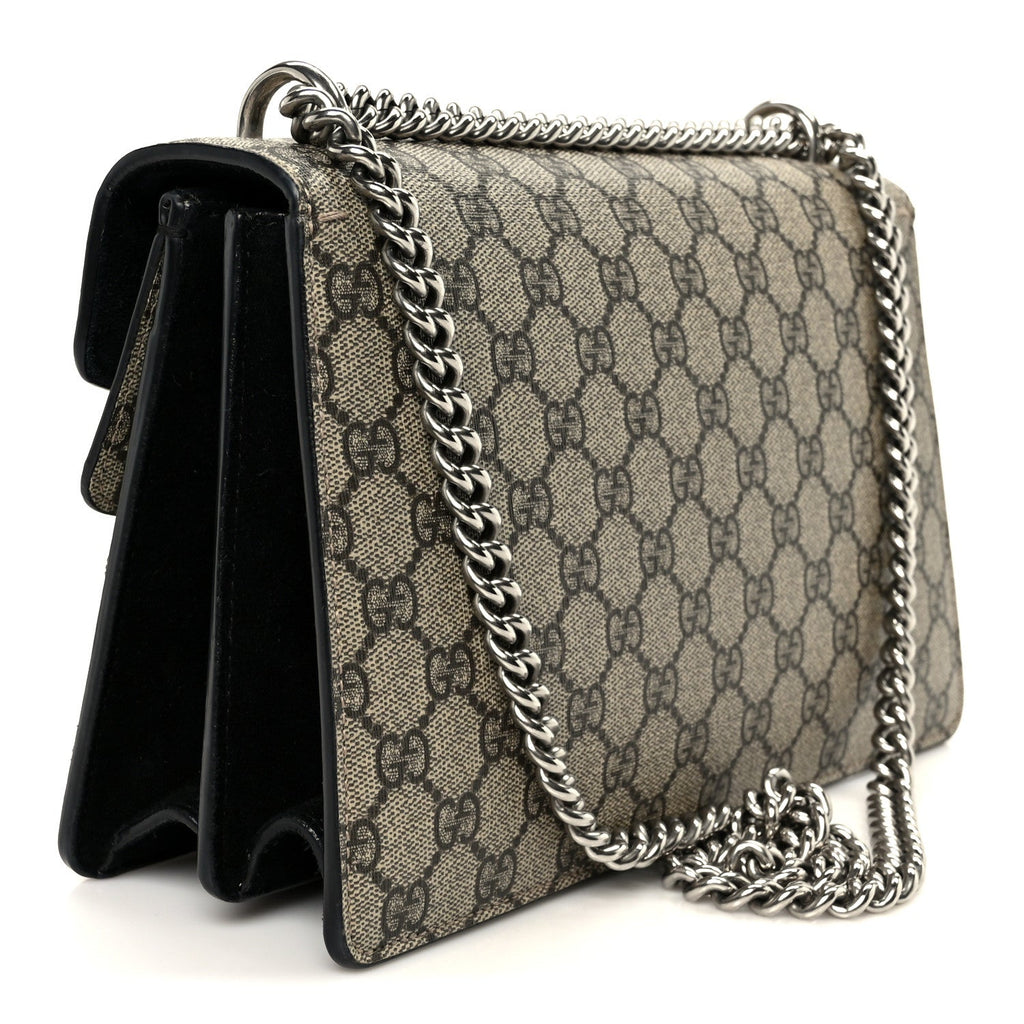 GG Supreme Monogram Small Dionysus Shoulder Bag Black wholesalehk.shop