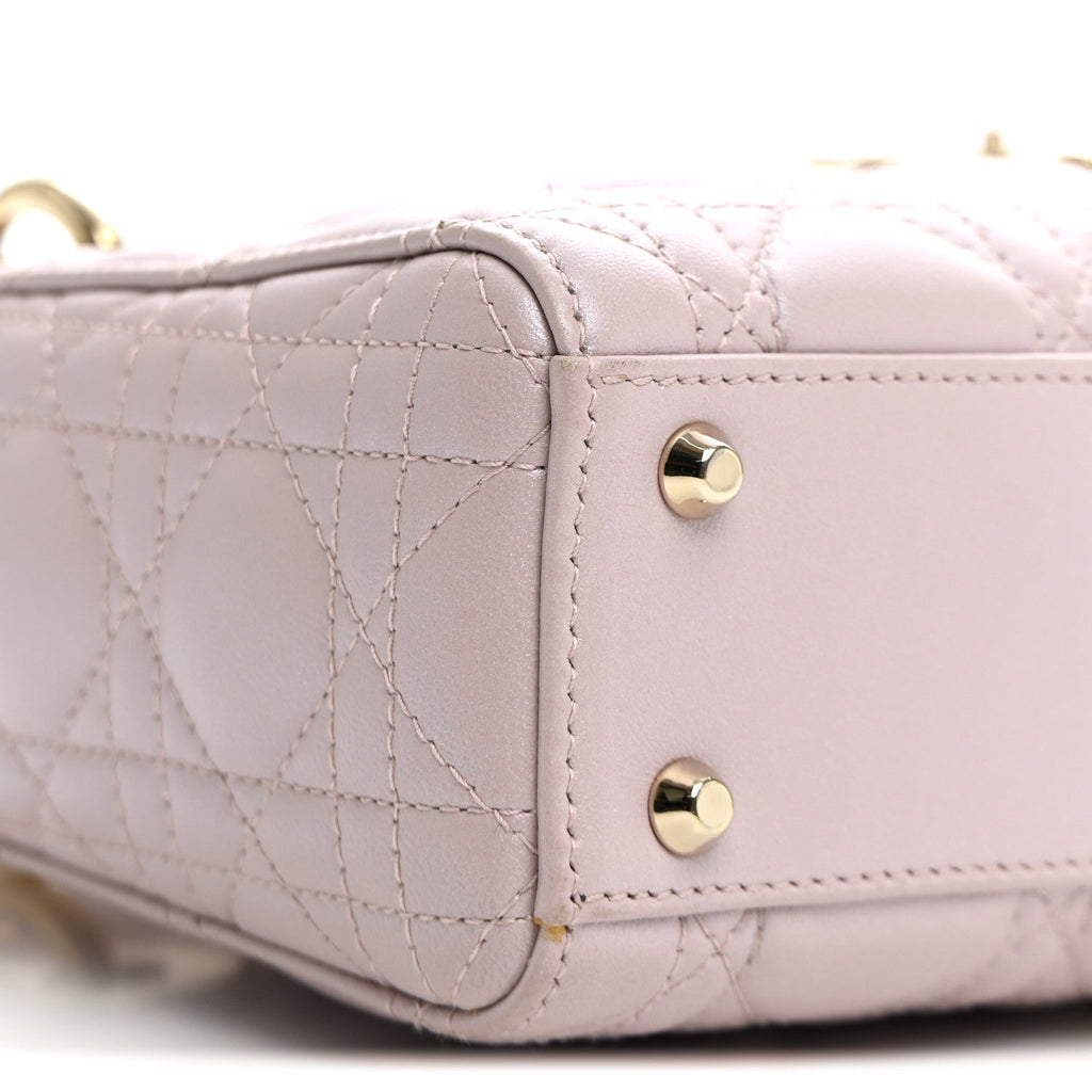 Metallic Lambskin Cannage Mini Lady Dior Lotus wholesalehk.shop