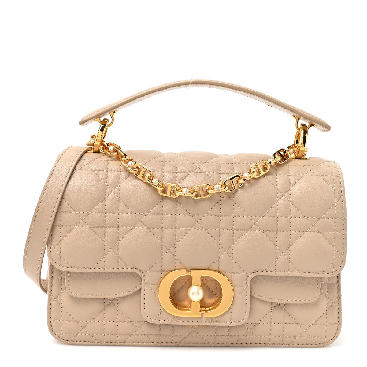 Lambskin Cannage Small Jolie Top Handle Bag Powder Beige Latte wholesalehk.shop