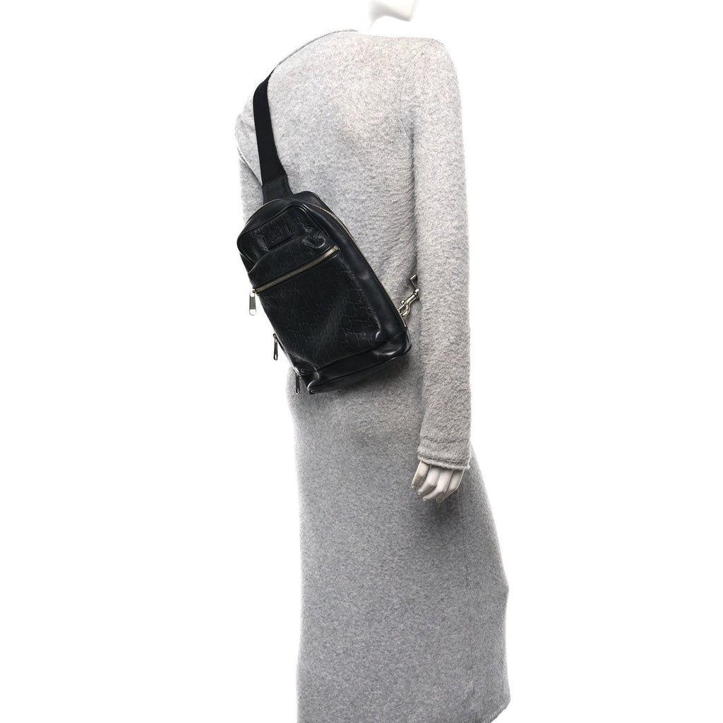 Guccissima Sling Backpack Black £¨ Direct shipment via from wholesalehk.shop