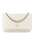 Caviar Quilted Wallet on Chain WOC White wholesalehk.shop