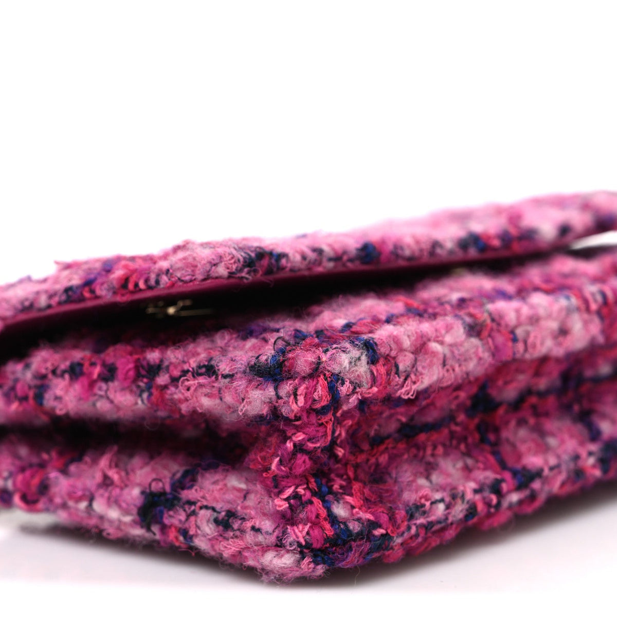Tweed Quilted Wallet On Chain WOC Fuchsia Purple wholesalehk.shop