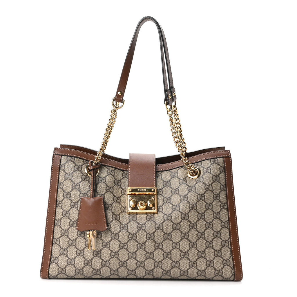 GG Supreme Monogram Medium Padlock Tote Beige Cuir £¨ Direct shipment via from wholesalehk.shop