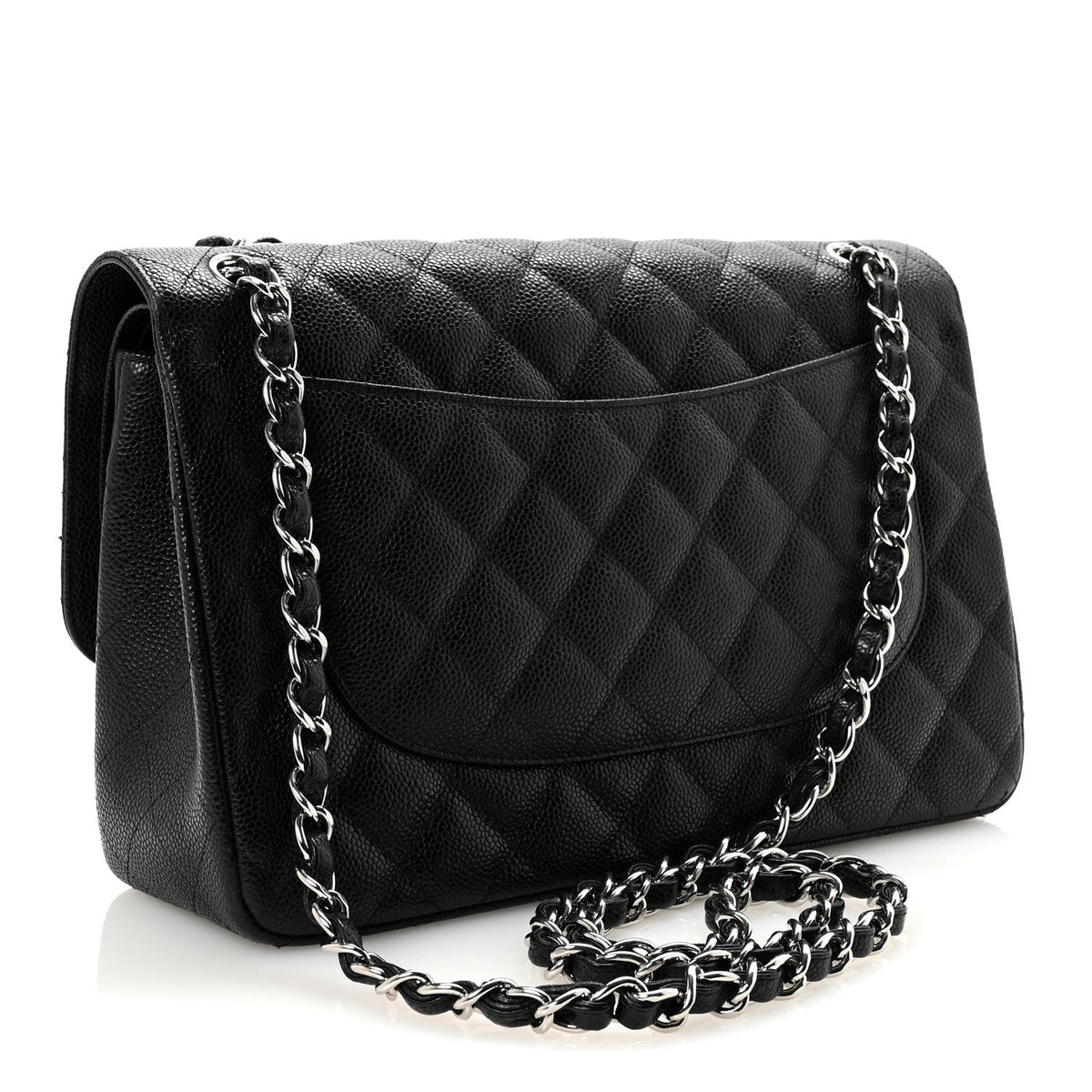 Caviar Quilted Jumbo Double Flap Black wholesalehk.shop