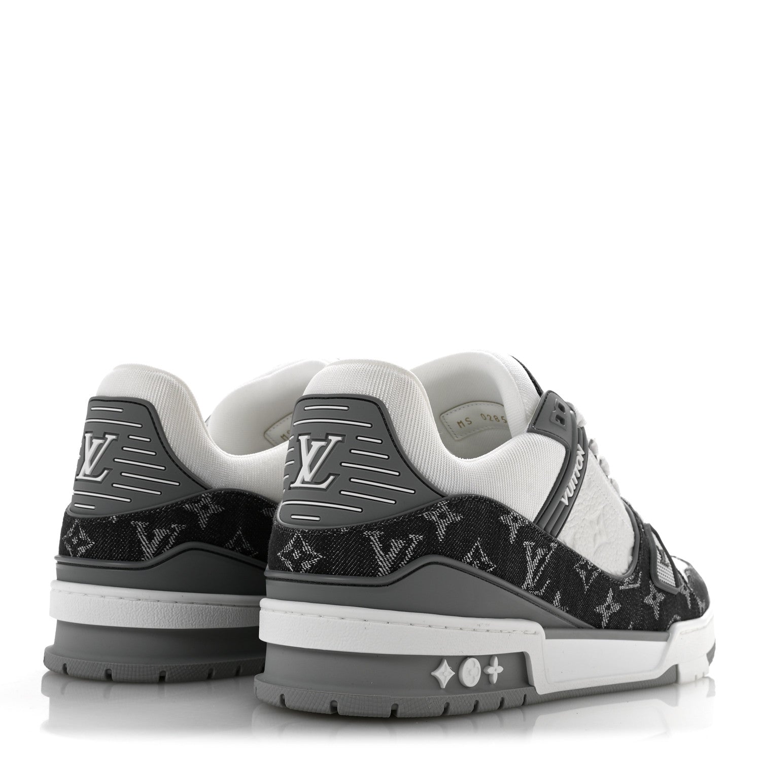 Calfskin Embossed Monogram Denim Mens LV Trainer Sneakers 10 Grey £¨ Direct shipment via from wholesalehk.shop