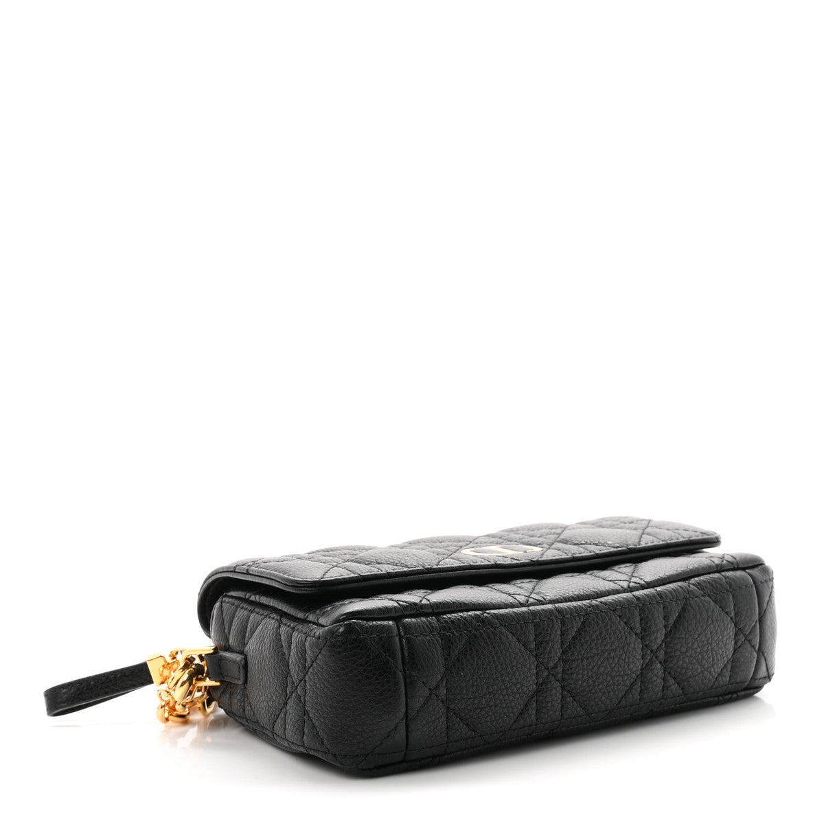 Supple Calfskin Cannage Caro Pouch With Chain  Black wholesalehk.shop