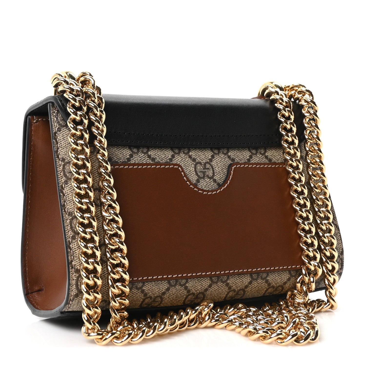 GG Supreme Monogram Calfskin Small Padlock Shoulder Bag Beige Black Cuir £¨ Direct shipment via from wholesalehk.shop