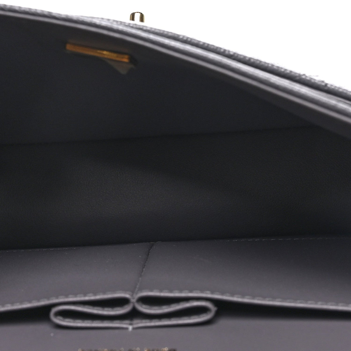 Caviar Quilted Medium Double Flap Dark Grey wholesalehk.shop