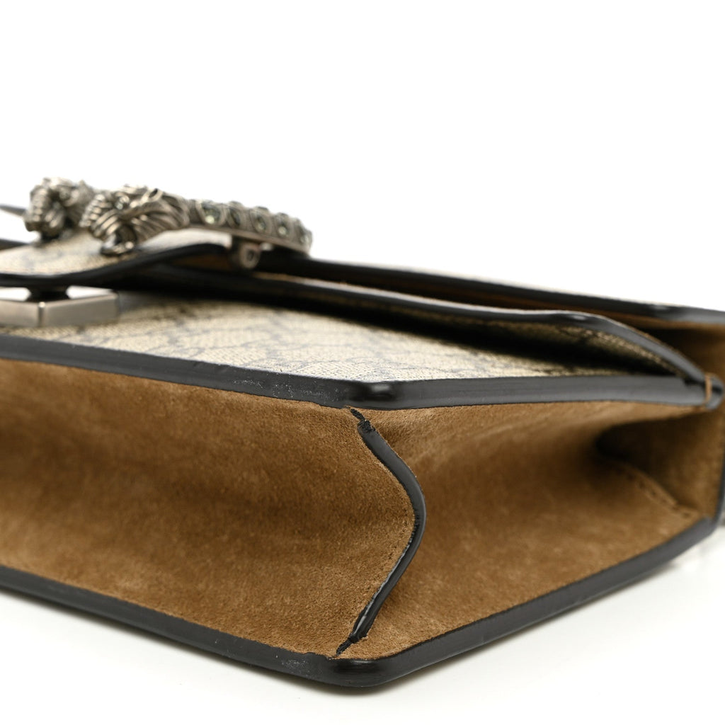 GG Supreme Monogram Suede Crystal Small Dionysus Shoulder Bag Beige Ebony Taupe wholesalehk.shop