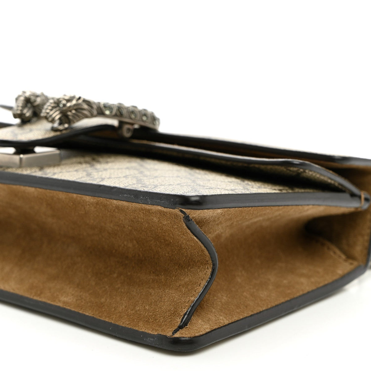 GG Supreme Monogram Suede Crystal Small Dionysus Shoulder Bag Beige Ebony Taupe wholesalehk.shop