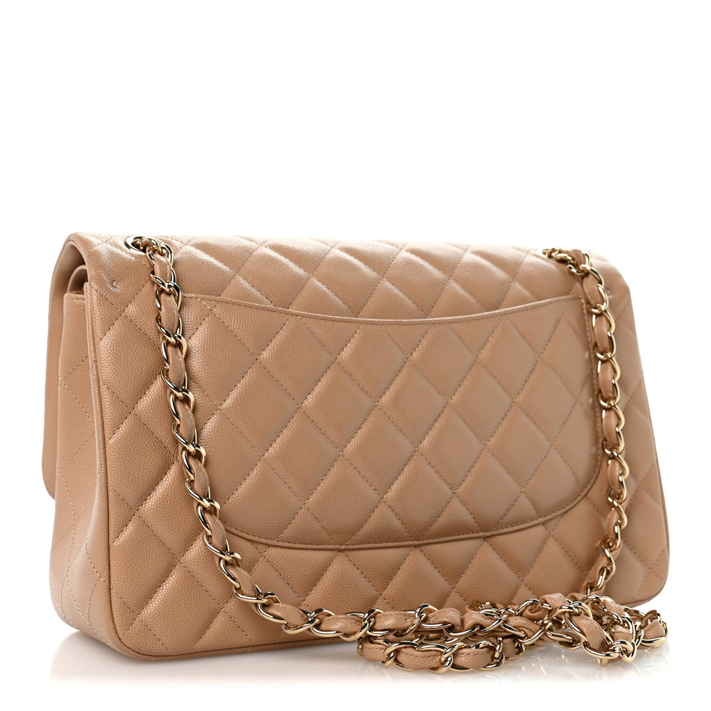 Caviar Quilted Jumbo Double Flap Beige Clair wholesalehk.shop