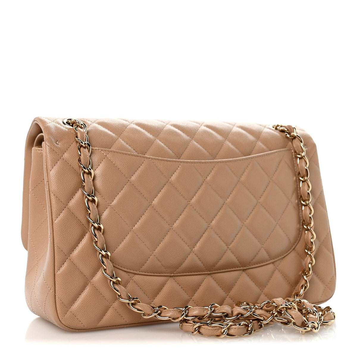 Caviar Quilted Jumbo Double Flap Beige Clair wholesalehk.shop