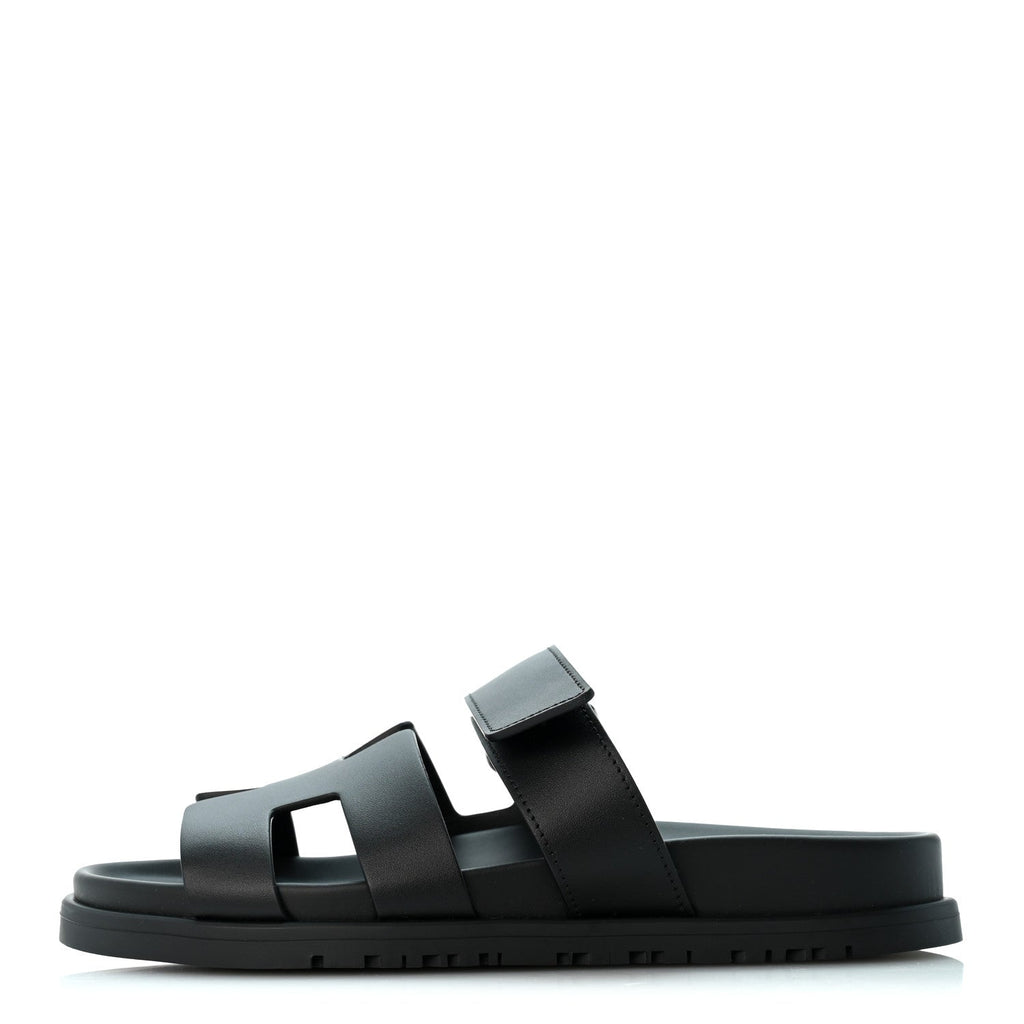 Calfskin Womens Chypre Sandals 36.5 Black wholesalehk.shop