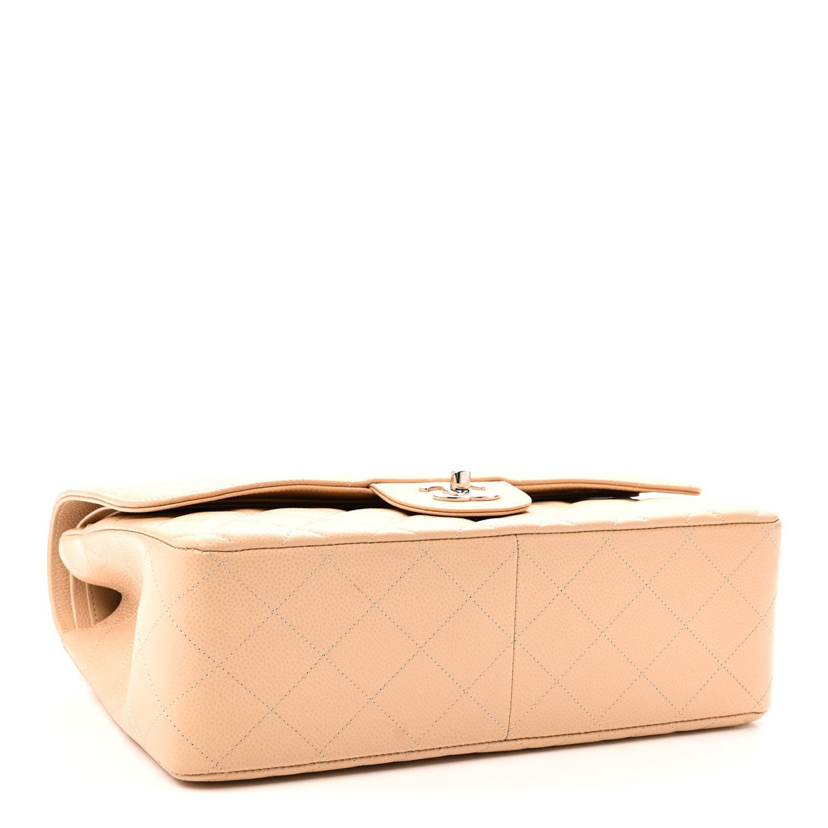 Caviar Quilted Jumbo Double Flap Beige wholesalehk.shop