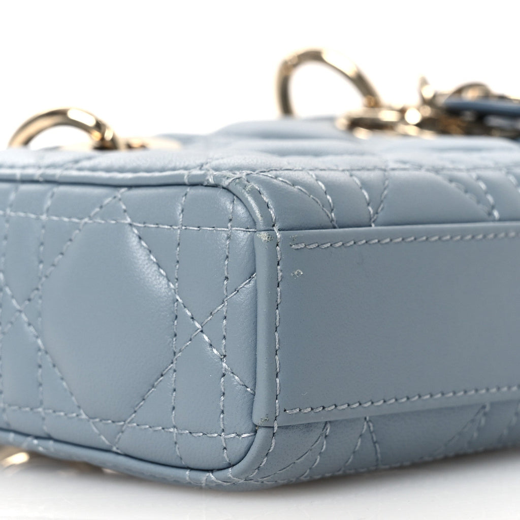 Lambskin Cannage Micro Lady D-Joy Cloud Blue wholesalehk.shop