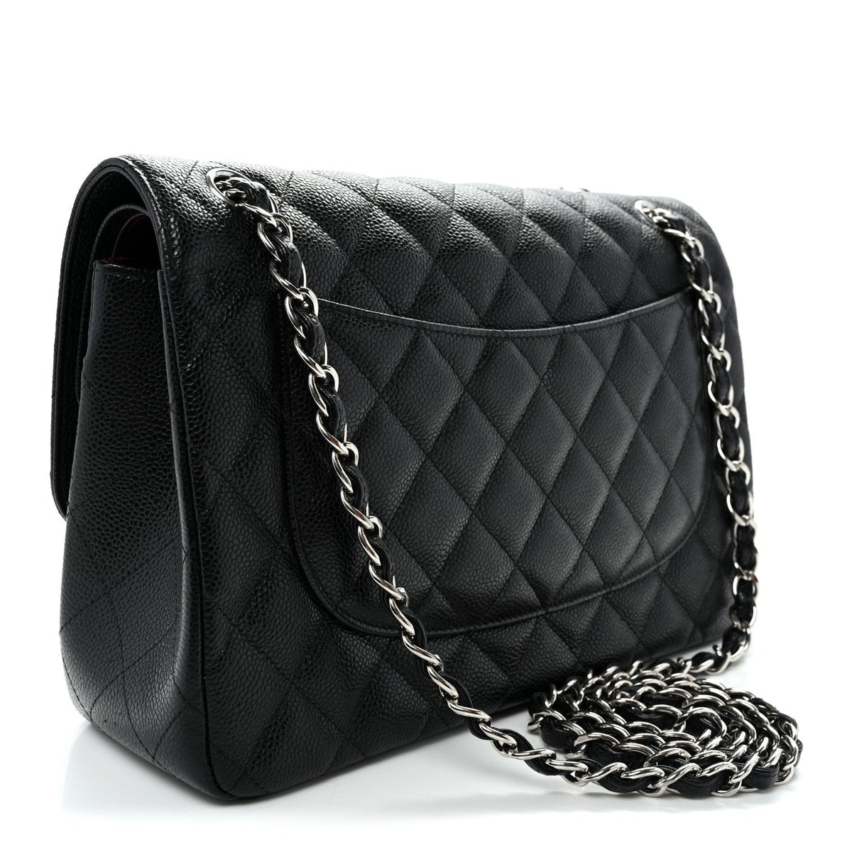 Caviar Quilted Jumbo Double Flap Black wholesalehk.shop