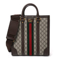 GG Supreme Monogram Textured Dollar Calfskin Web Medium Ophidia Tote Bag Beige Ebony wholesalehk.shop