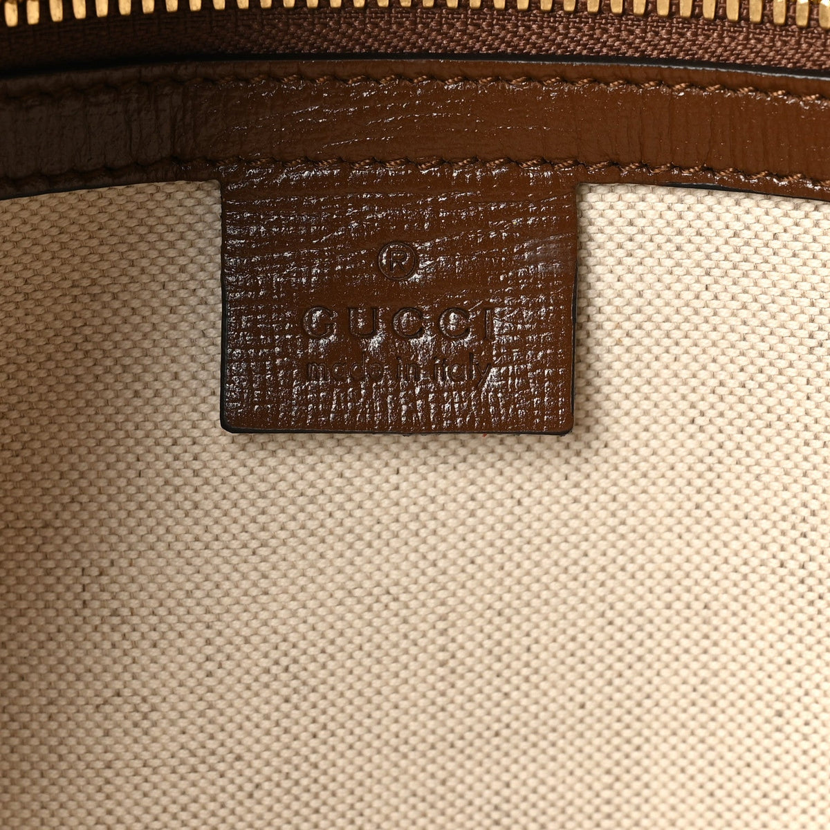 GG Supreme Monogram Fake/Not Large Retro Interlocking G Tote Bag Beige Brown Sugar wholesalehk.shop