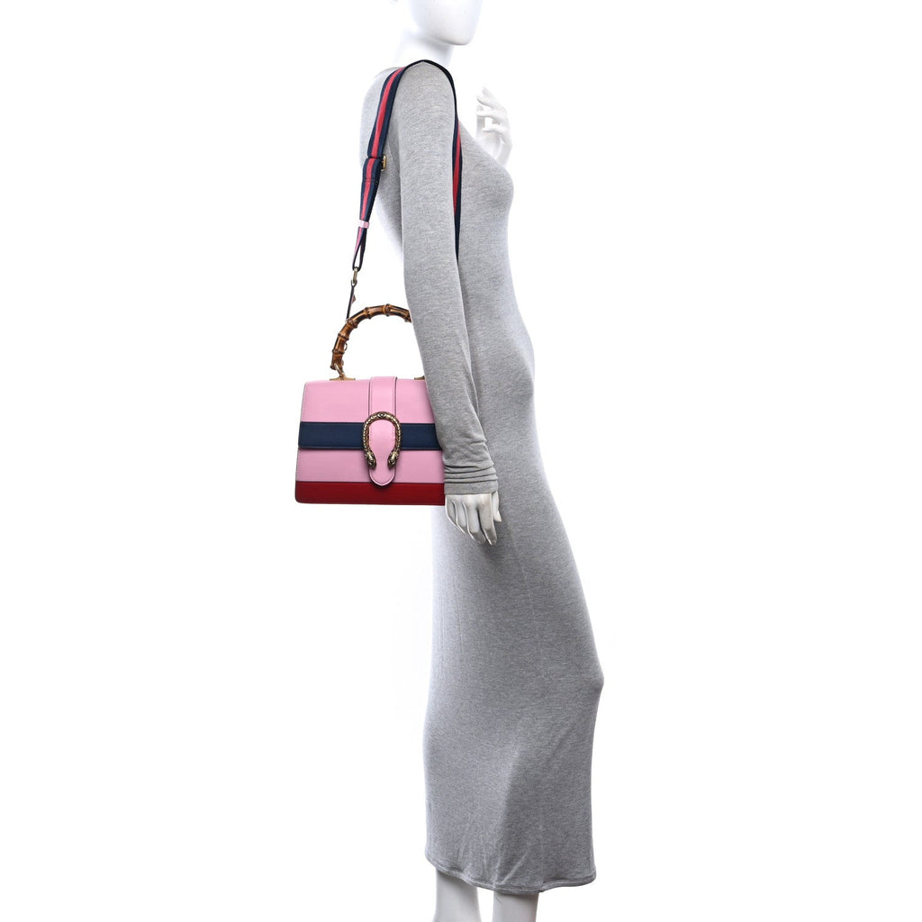 Moon Calfskin Web Medium Dionysus Bamboo Top Handle Bag Sugar Pink Blue Agata Hibiscus Red wholesalehk.shop