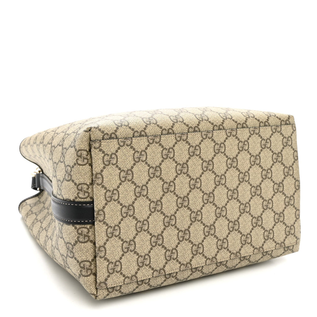 GG Supreme Monogram Medium Emblem Bucket Bag Beige Dark Brown Black wholesalehk.shop