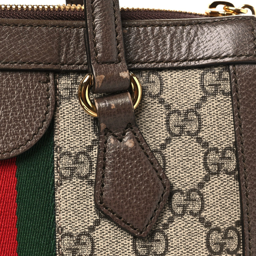 GG Supreme Monogram Small Ophidia Tote Bag Brown wholesalehk.shop
