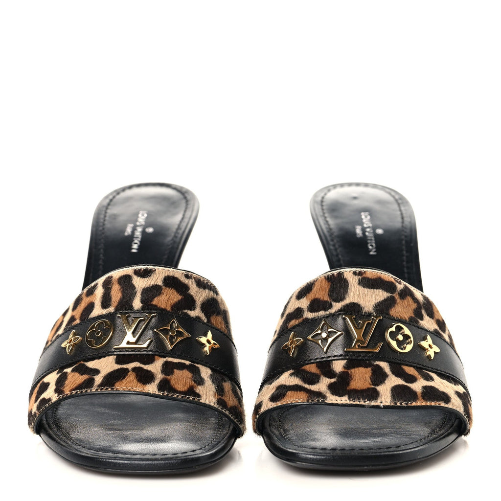 Calfskin Pony Hair Leopard Revival Mules 37 Brown £¨ Direct shipment via from wholesalehk.shop