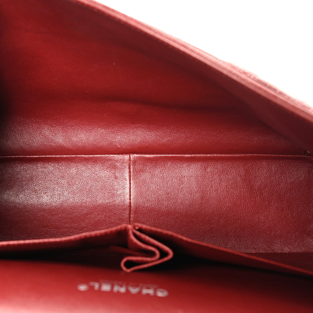 Caviar Quilted Maxi Double Flap Dark Red wholesalehk.shop