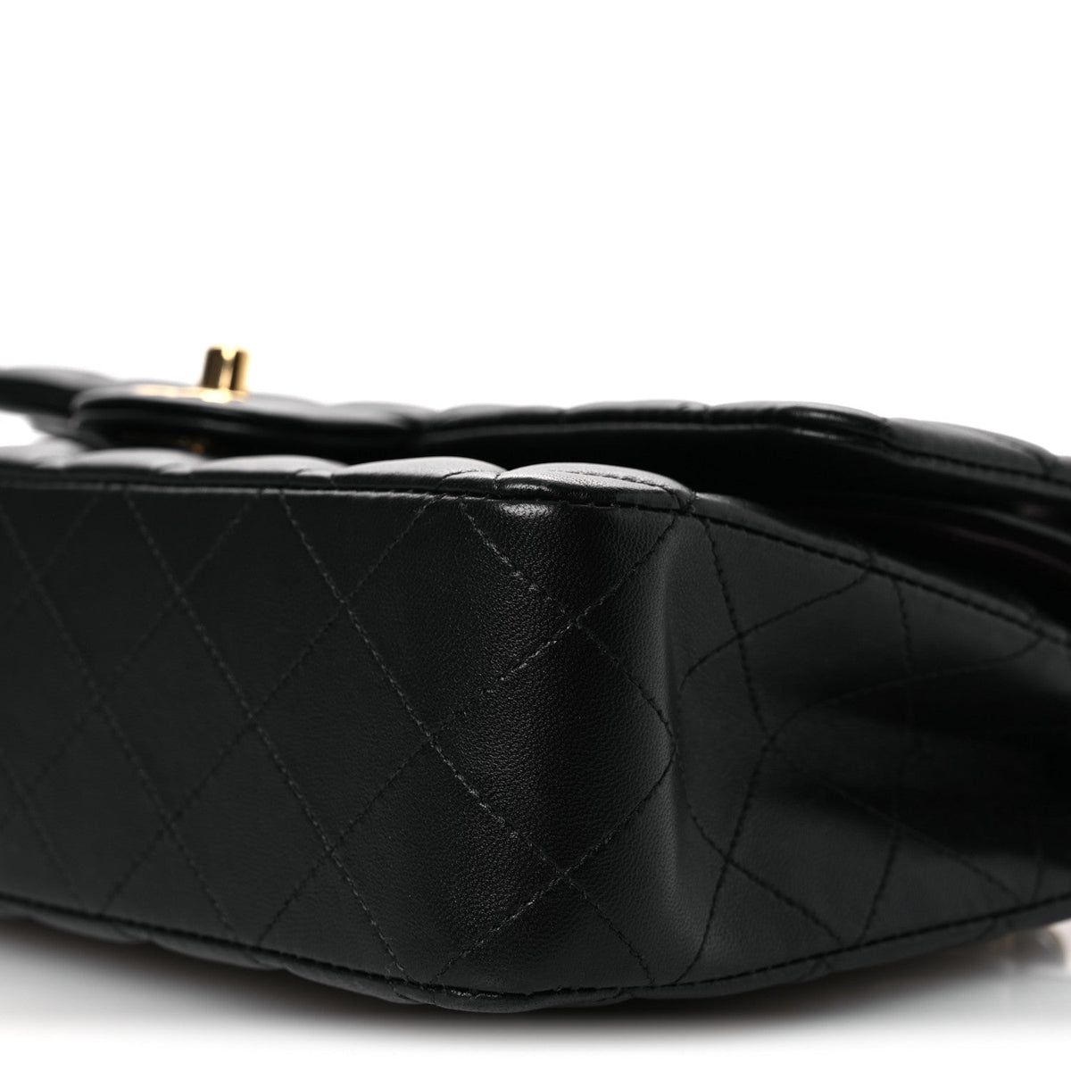 Lambskin Quilted Medium Double Flap Black wholesalehk.shop