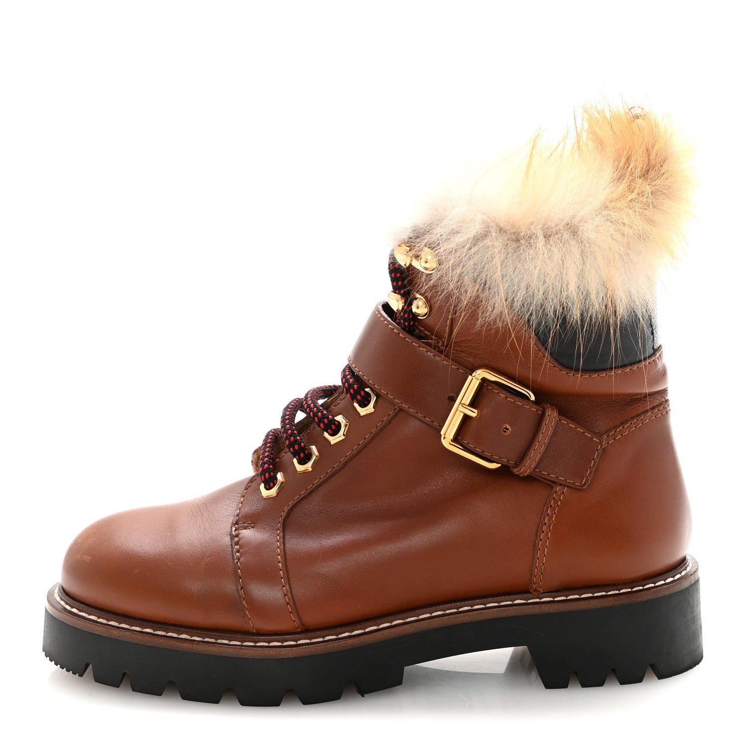 Calfskin Fur Territory Flat Ranger Combat Boots 37 Cognac £¨ Direct shipment via from wholesalehk.shop