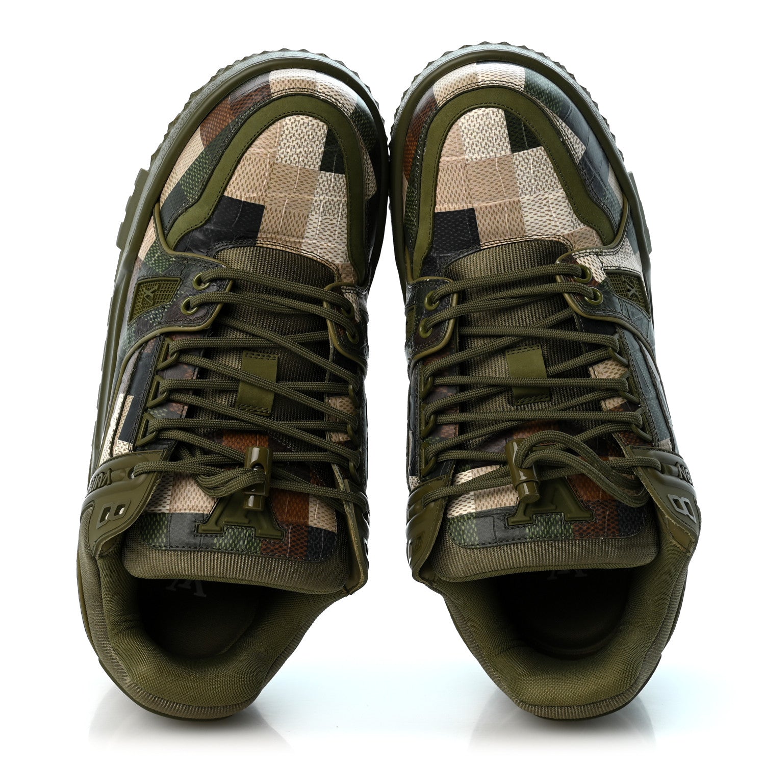 Damoflage Mens LV Trainer Maxi Sneakers 8 Green £¨ Direct shipment via from wholesalehk.shop