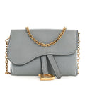 Goatskin Nano Saddle Chain Pouch Blue wholesalehk.shop