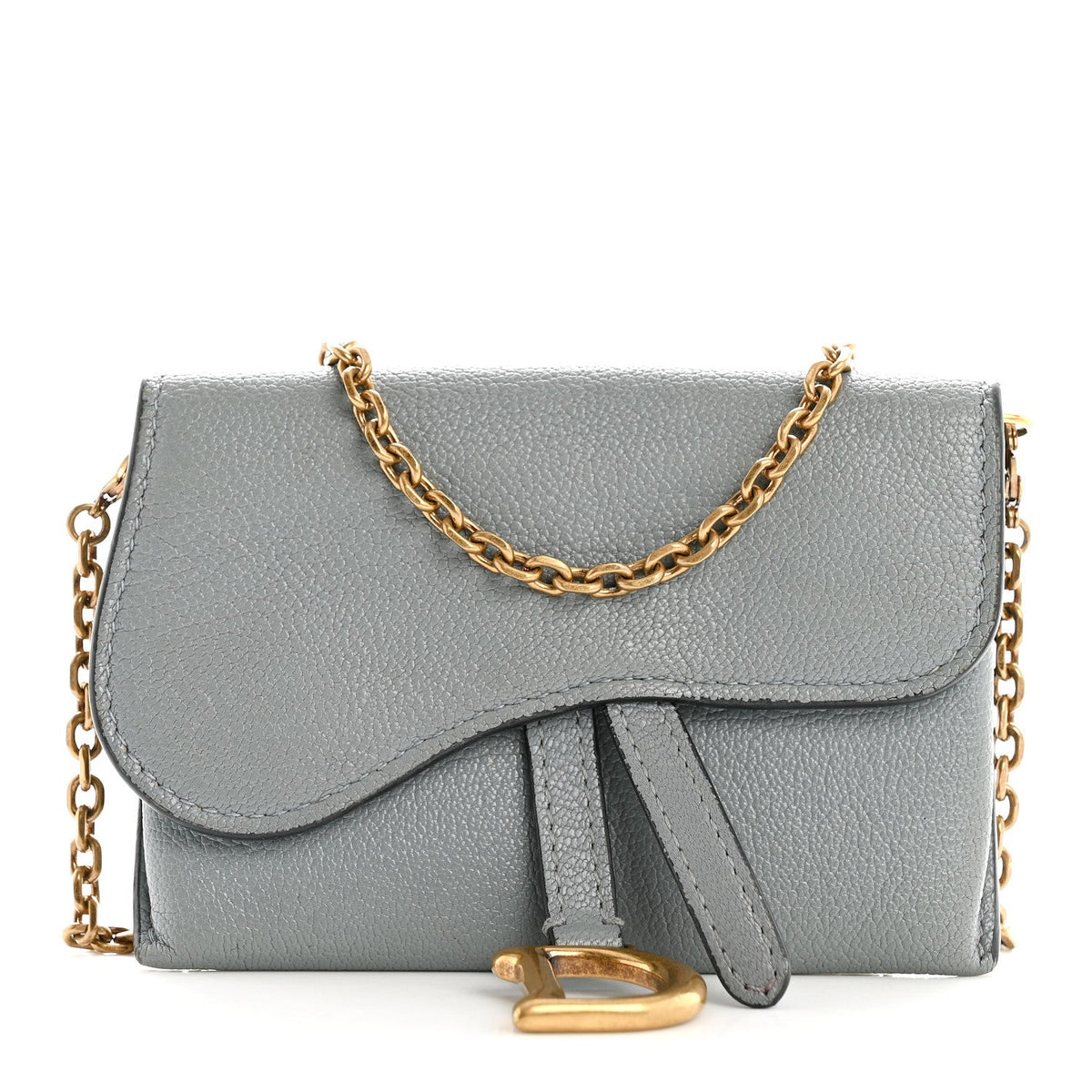 Goatskin Nano Saddle Chain Pouch Blue wholesalehk.shop