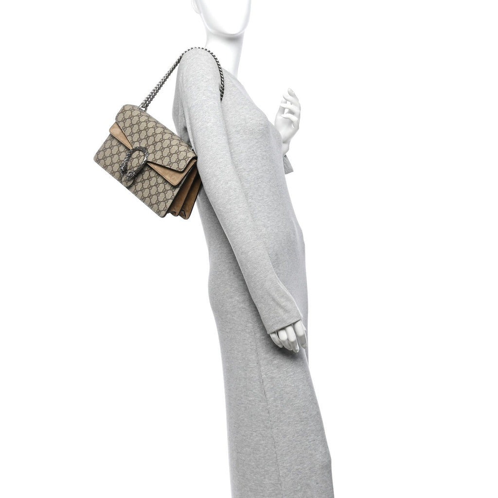 GG Supreme Monogram Small Dionysus Shoulder Bag Taupe wholesalehk.shop