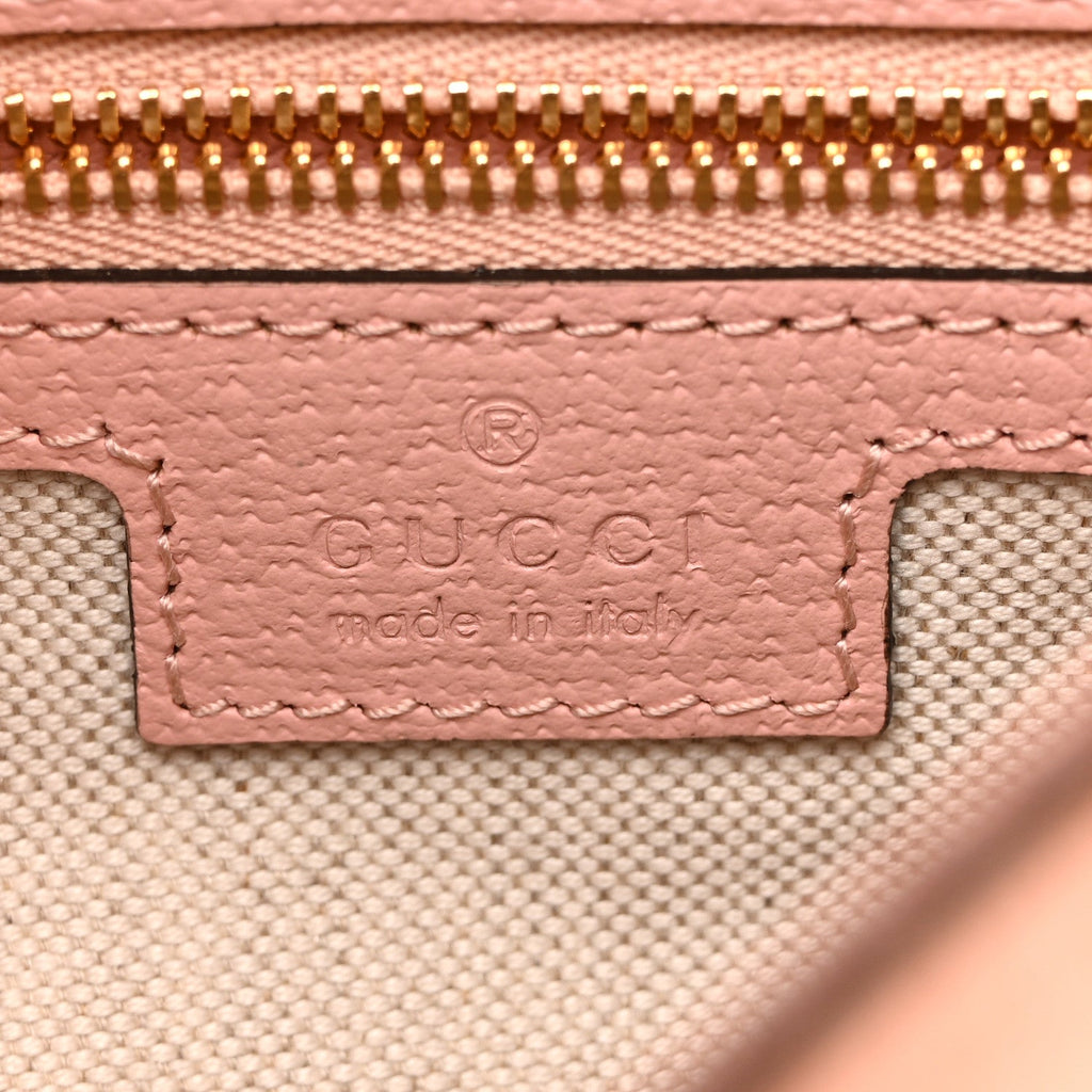 GG Supreme Monogram Textured Calfskin Web Super Mini Ophidia Shoulder Bag Pink wholesalehk.shop