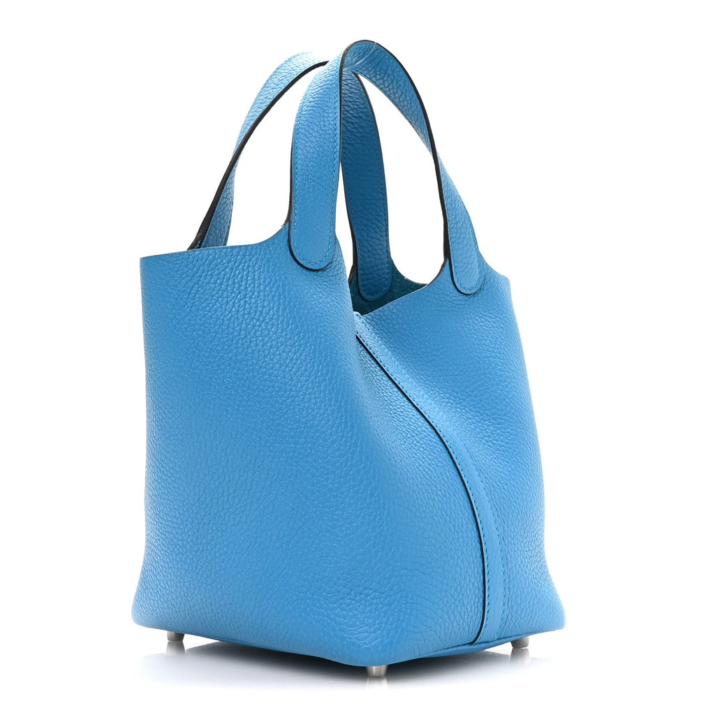 Taurillon Clemence Picotin Lock 18 PM Bleu Frida £¨ Direct shipment via from wholesalehk.shop