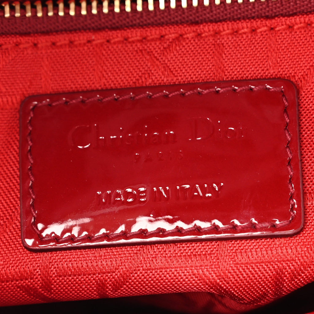 Patent Cannage Mini Lady Dior Red wholesalehk.shop