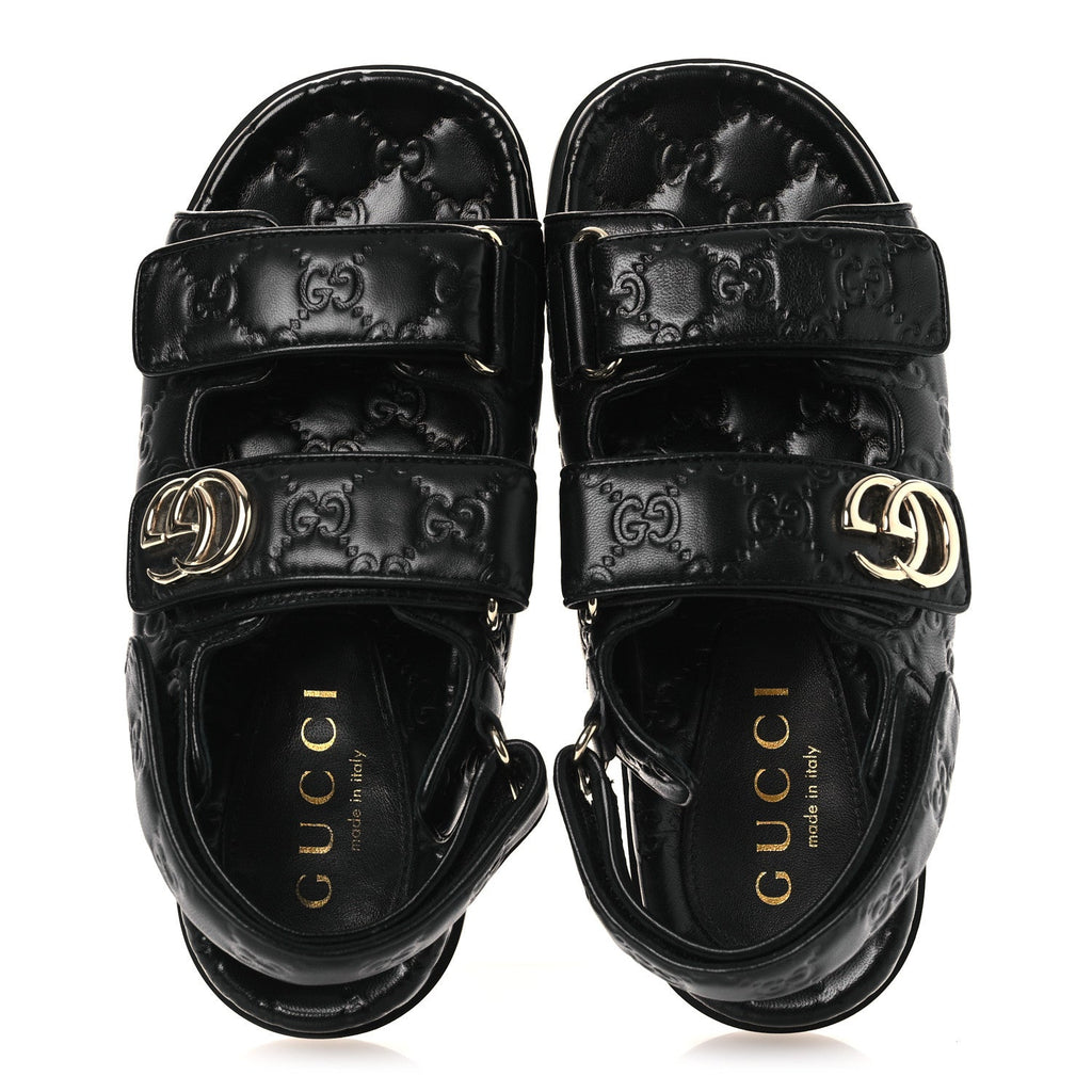 Guccissima GG Embossed Womens Sandals 37 Black £¨ Direct shipment via from wholesalehk.shop