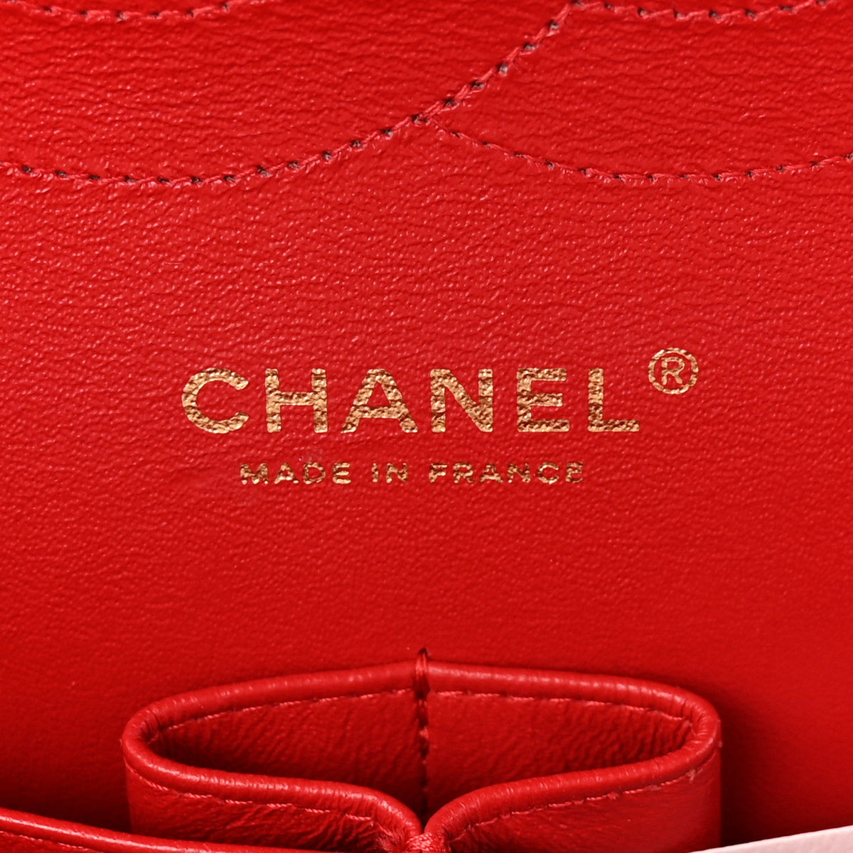 Lambskin Quilted Jumbo Double Flap Red wholesalehk.shop