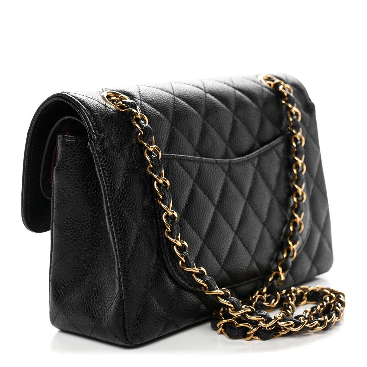 Caviar Quilted Small Double Flap Black wholesalehk.shop