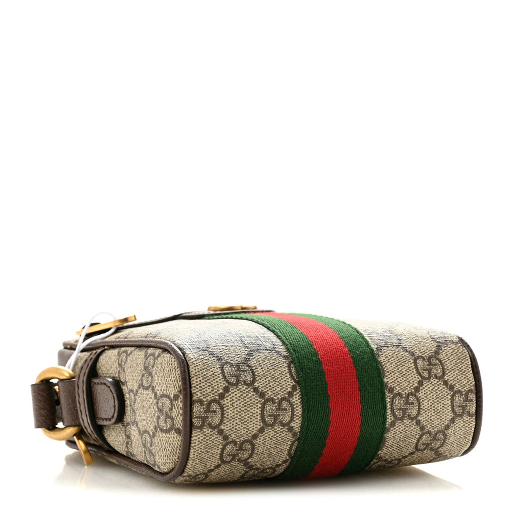 GG Supreme Monogram Web Mini Ophidia Messenger Brown wholesalehk.shop