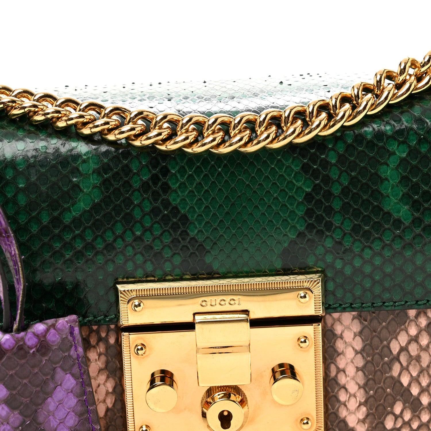 Snakeskin Small Padlock Shoulder Bag Green Pink Purple £¨ Direct shipment via from wholesalehk.shop