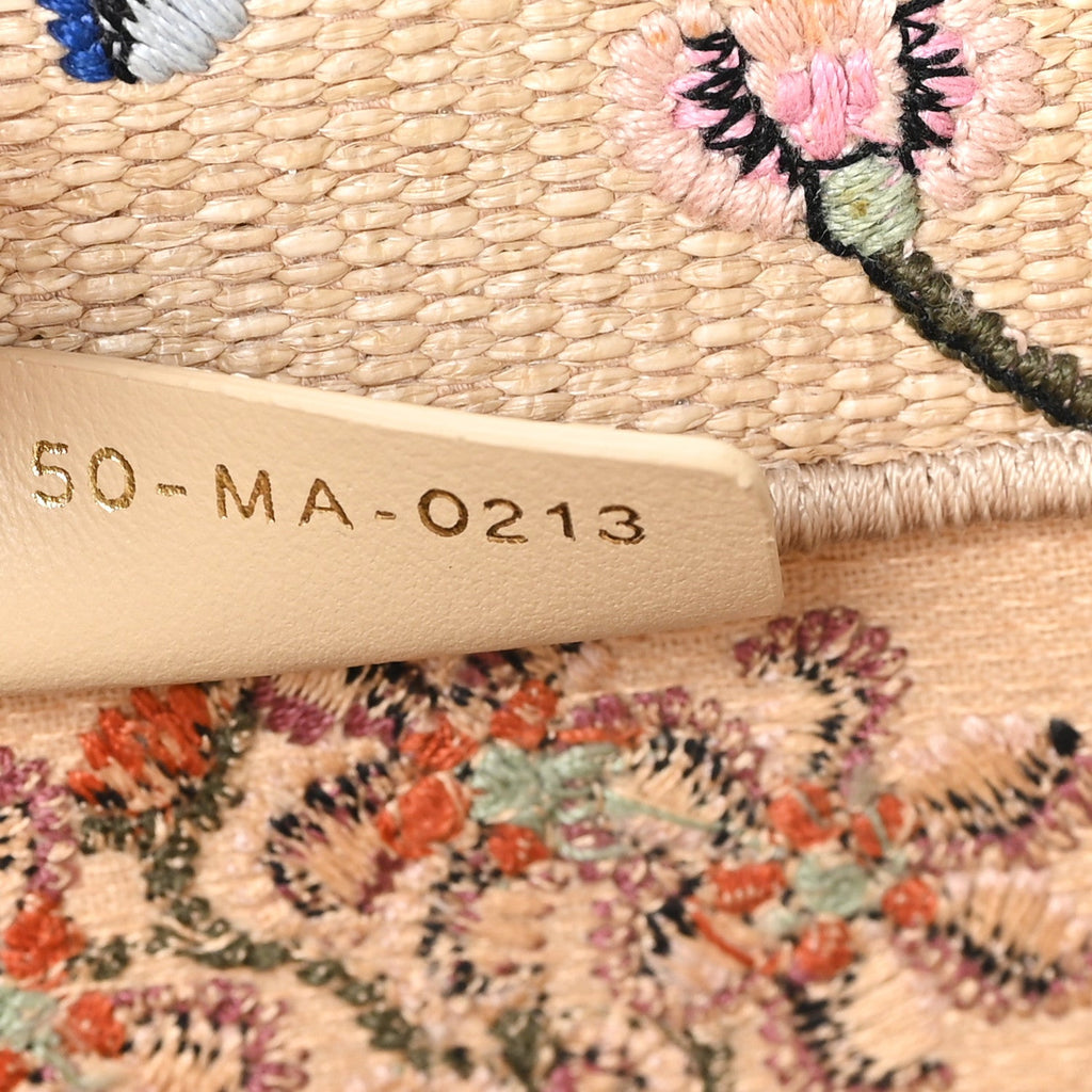 Raffia Embroidered Petites Fleurs Medium Book Tote Natural £¨ Direct shipment via from wholesalehk.shop