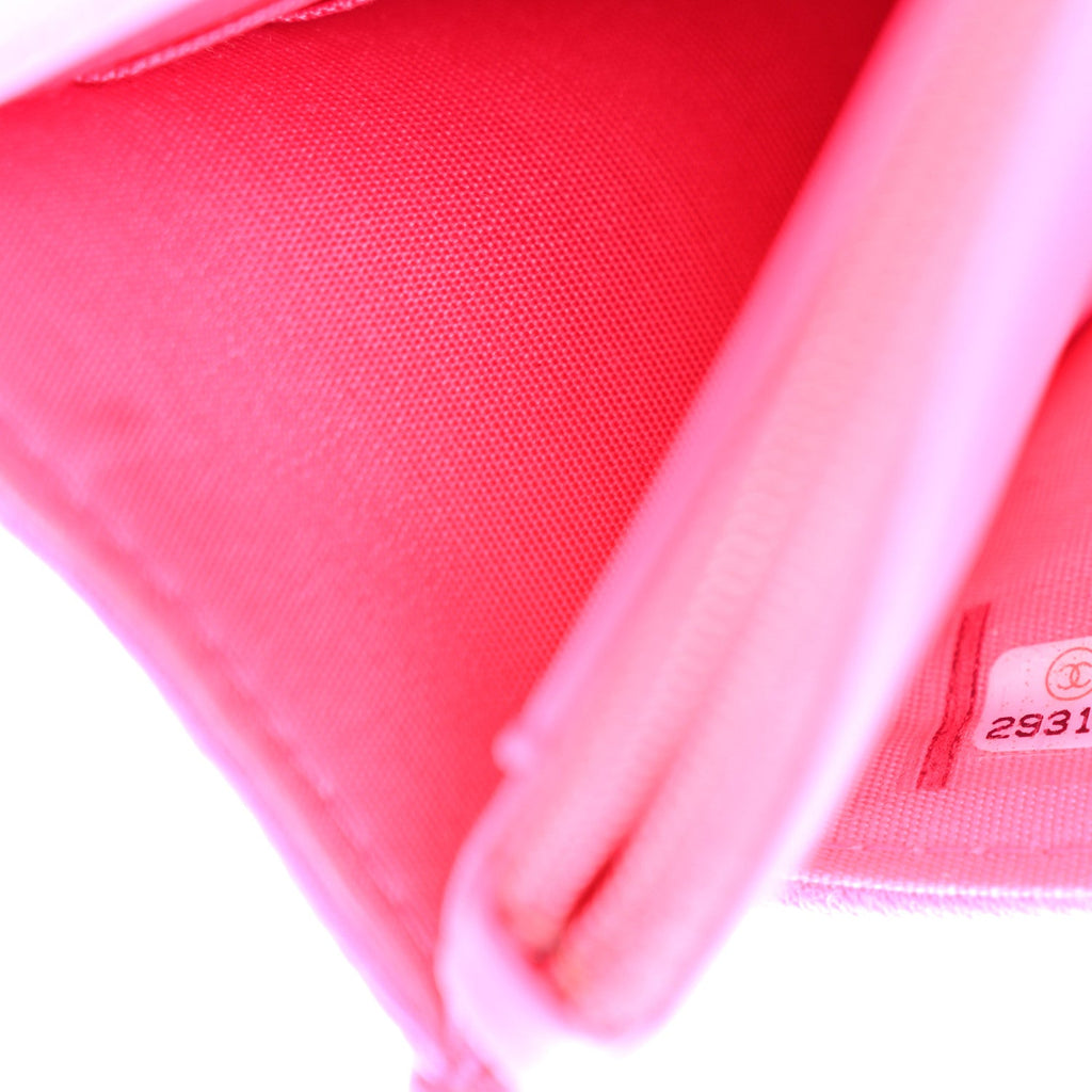Jersey Quilted Chanel 19 Wallet On Chain WOC Pink wholesalehk.shop