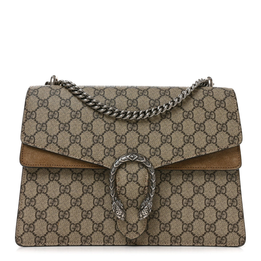 GG Supreme Monogram Medium Dionysus Shoulder Bag Taupe Taupe wholesalehk.shop